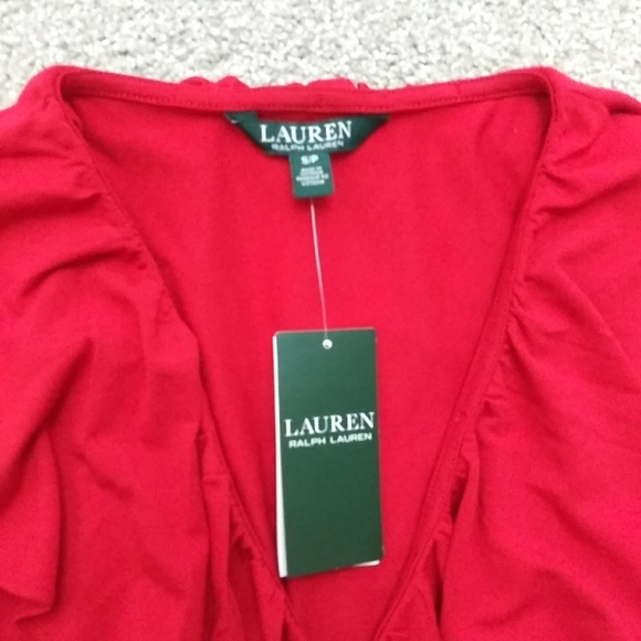 NWT Sz S Ralph Lauren Ruffle V Neck Sleeveless Top - Picture 4 of 8